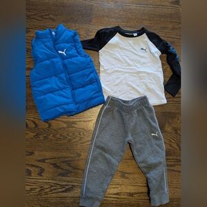 Puma Kids Gray Sweatpants Outfit Size 3/4 Xxs